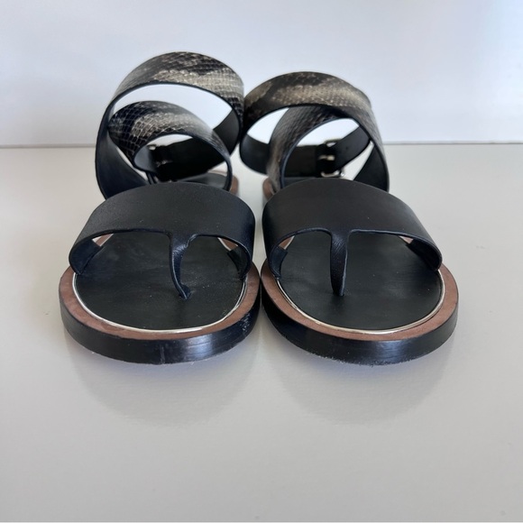 Vince Women’s Mailin Snake Embossed Ankle Wrap Sandal - Picture 5 of 10